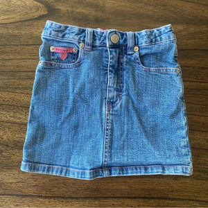 Betsey Johnson Denim Patch Skirt size Girls 4